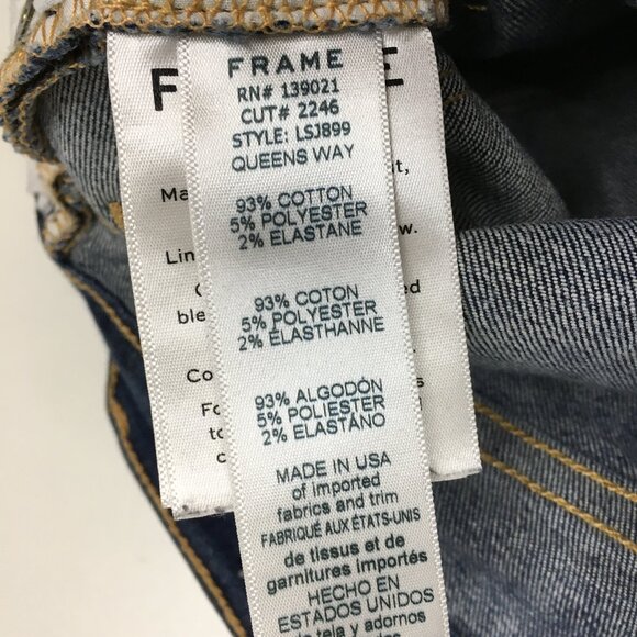 FRAME Le Skinny De Jeanne 5 Pocket Logo Hardware Queens Way Wash Slim Fit Jeans - Picture 4 of 10